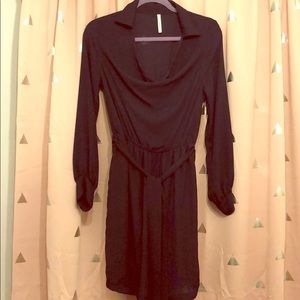 Long Sleeve Navy Dress